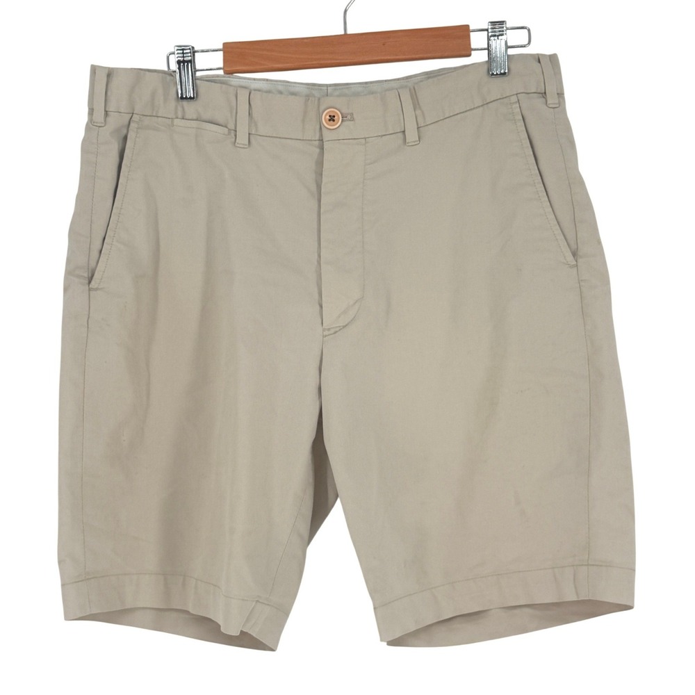 Polo Golf Ralph Lauren Men 34 Preppy Khaki Chino Shorts Golf Crest Patch Coastal